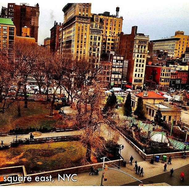 Newyorkcity Photograph - Union Square East-aerial View by Mae Coy