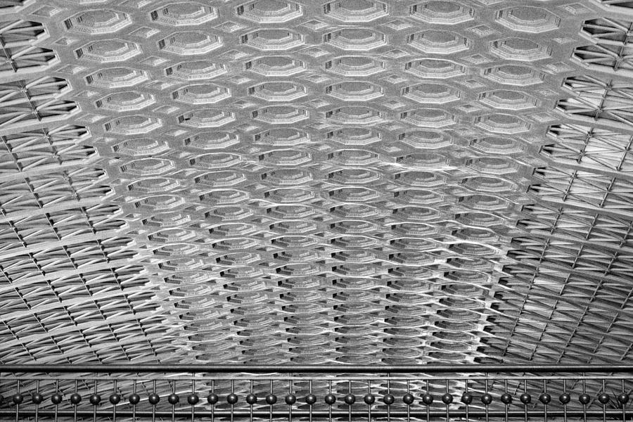Union Station Ceiling - Black and White Photograph by Stuart Litoff
