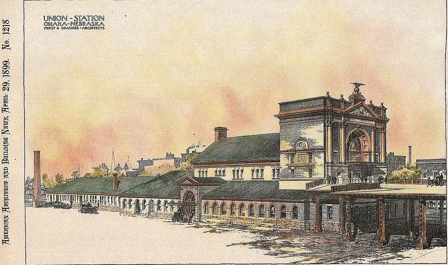 Union Station Omaha Nebraska 1899 Painting by Frost and Granger