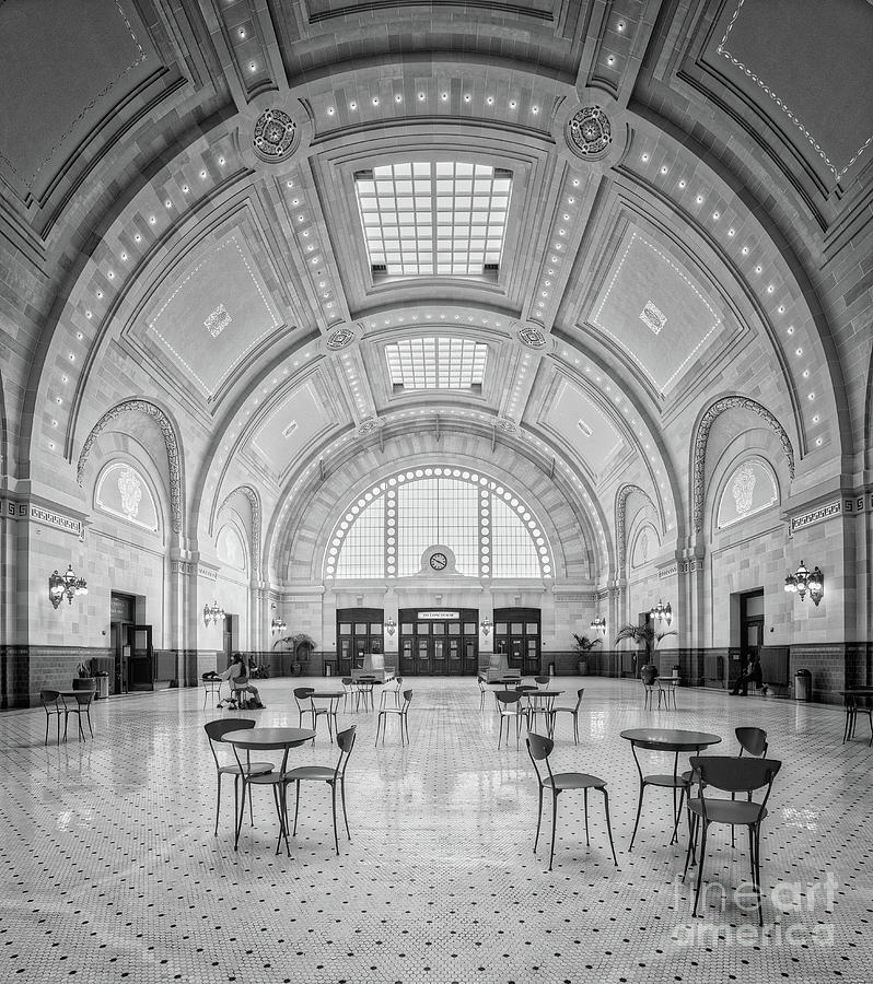 Union Station Seattle bw Photograph by Jerry Fornarotto