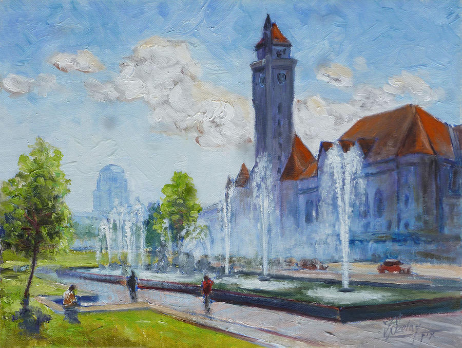 Union Station - Spring in St.Louis Painting by Irek Szelag