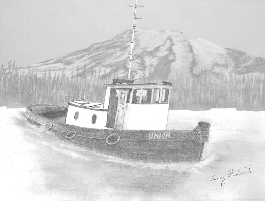Tugboat Union Drawing by Terry Frederick