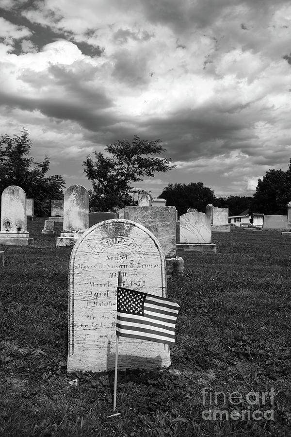 Uniontown Cemetery Maryland in Black and White Photograph by James Brunker