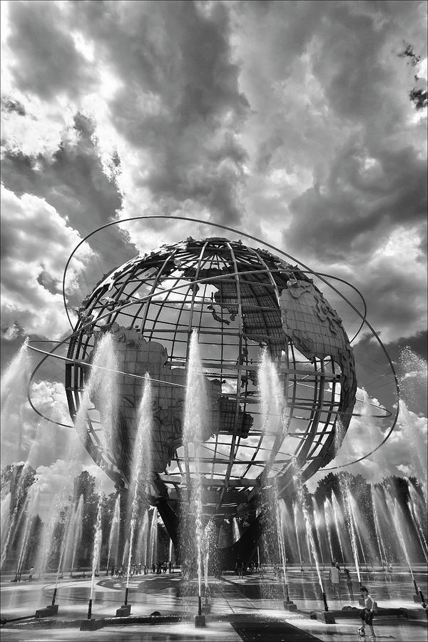Unisphere and Fountains Flushing Meadow Park NYC Photograph by Robert Ullmann