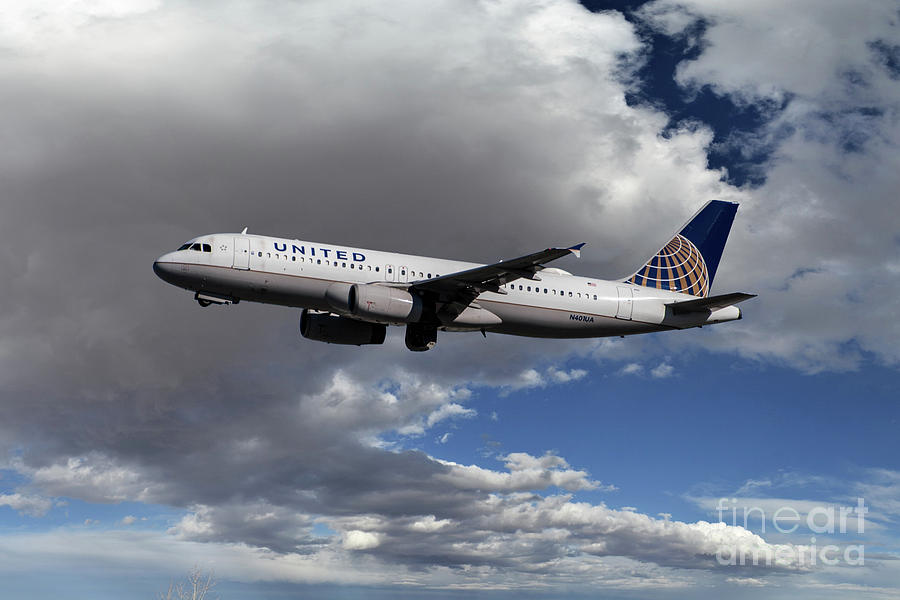 United Airlines Airbus A320-232 Digital Art by Airpower Art