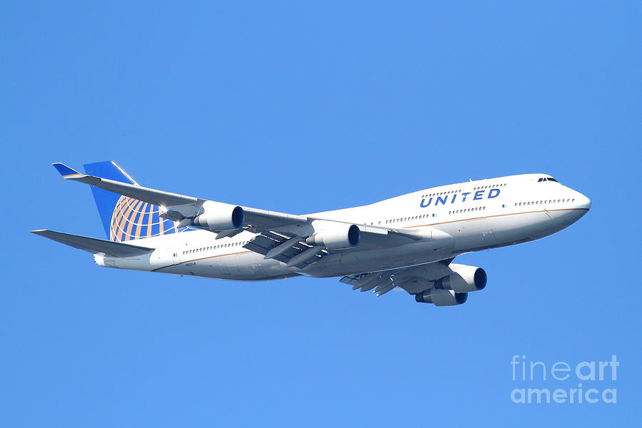 United Airlines Boeing 747 . 7D7850 Photograph by Wingsdomain Art and Photography