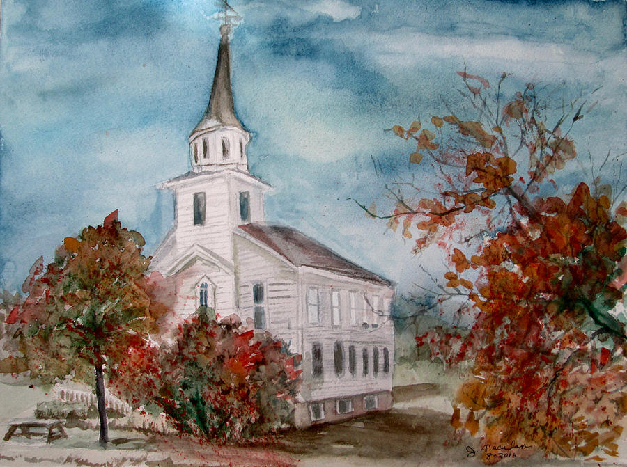 United Church Painting by Judith Maculan