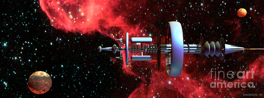 Science Fiction Digital Art - United Earth Space Federation Star Ship Hawkins 2 by Walter Neal