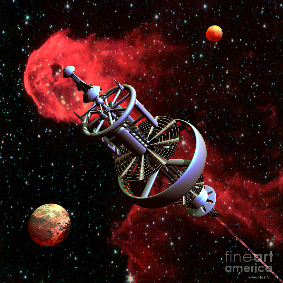 Science Fiction Digital Art - United Earth Space Federation Star Ship Stephen Hawkins by Walter Neal