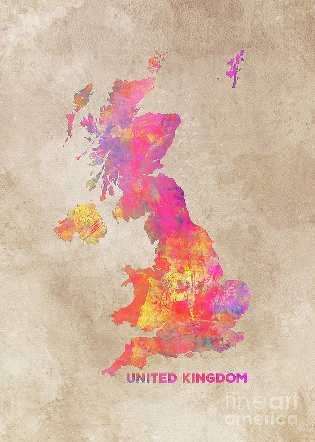 United Kingdom Map Digital Art