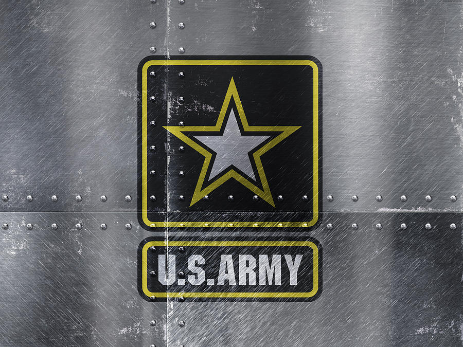 United States Army Logo on Steel Mixed Media by Design Turnpike - Pixels