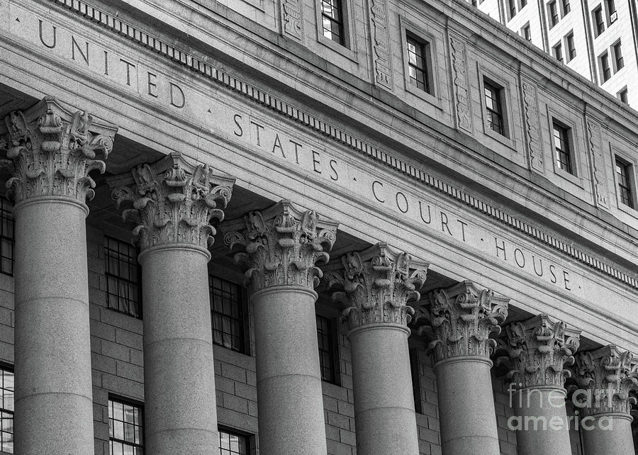 United States Courthouse NYC bw Photograph by Jerry Fornarotto