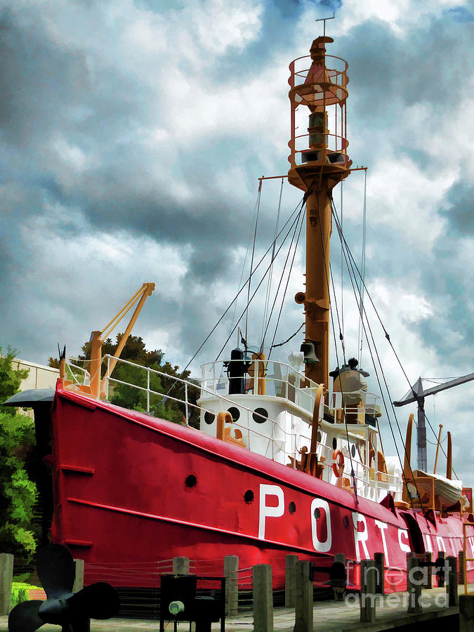 United States Lightship Portsmouth 1 Painting by Jeelan Clark