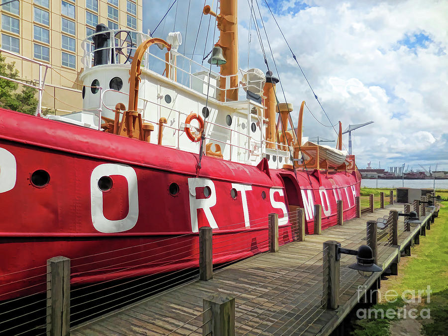 United States Lightship Portsmouth 7 Painting by Jeelan Clark