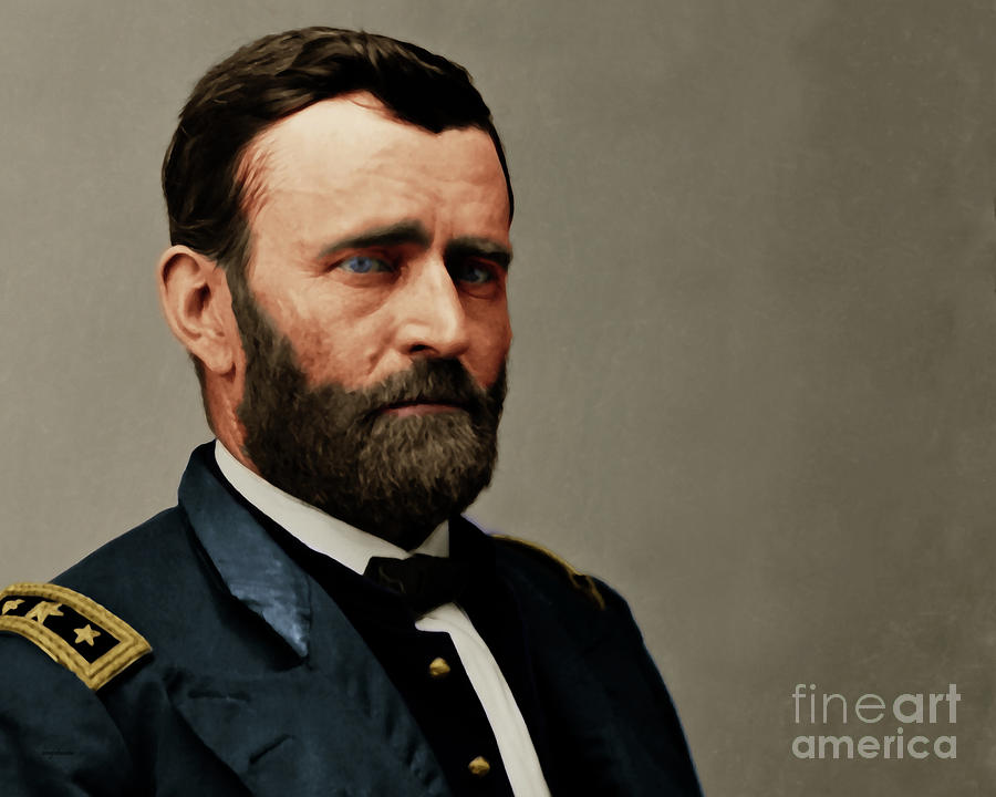United States of America President General Ulysses S Grant 20170521 painterly style Photograph by Wingsdomain Art and Photography