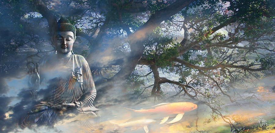 Buddha Mixed Media - Universal Flow by Christopher Beikmann