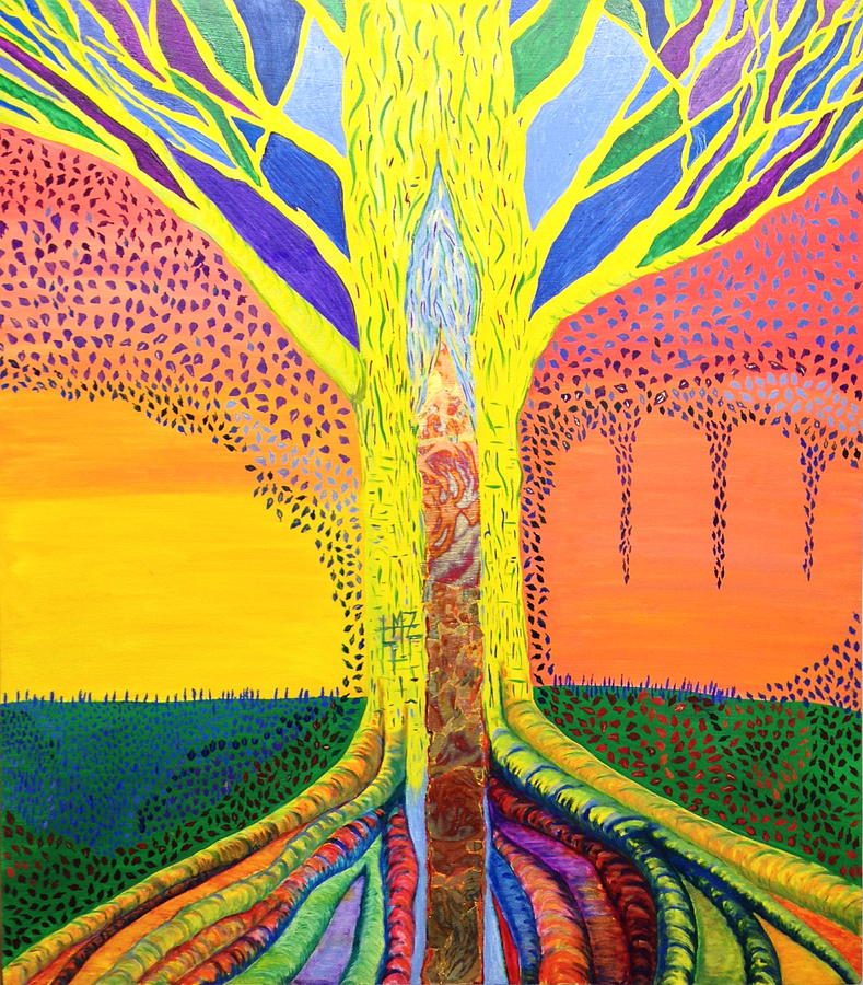 Nature Painting - Universal NRG - Meditation Tree by Lisa Zilker