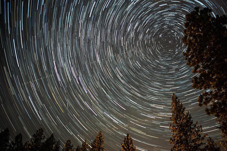 Universe Spiraling Around North Star On Night Sky Photograph by Alex Grichenko
