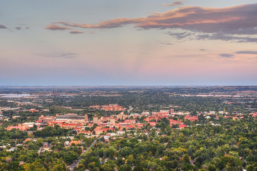 University of Boulder Colorado at sunset Photograph by Toby McGuire