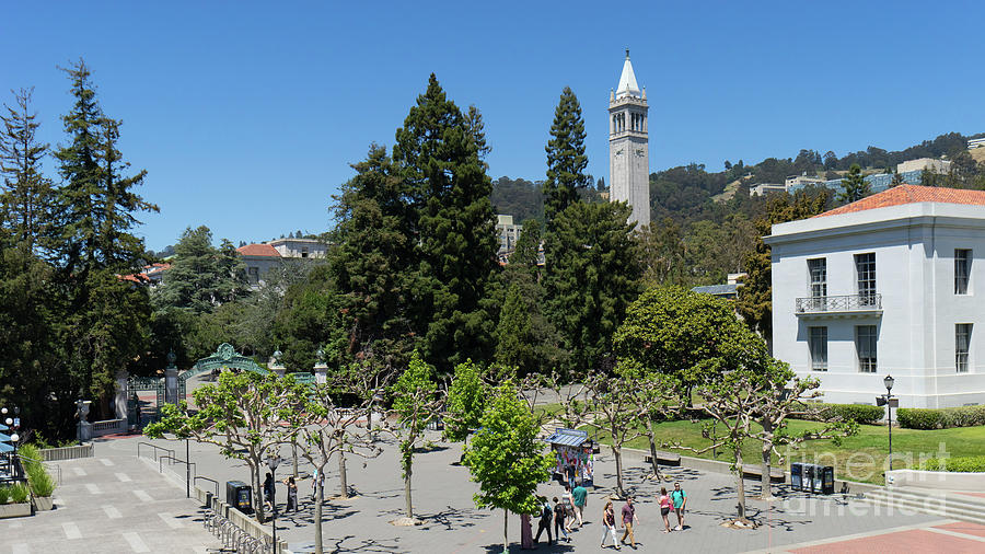 University of California at Berkeley Sproul Plaza Sather Gate and Sather Tower Campanile DSC6254 Photograph by Wingsdomain Art and Photography