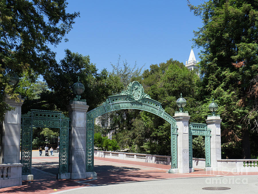 University of California at Berkeley Sproul Plaza Sather Gate and Sather Tower Campanile DSC6271 Photograph by Wingsdomain Art and Photography