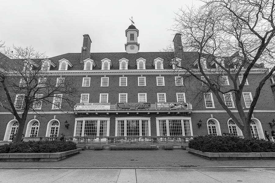 university of Illinois Hall Black and White  Photograph by John McGraw