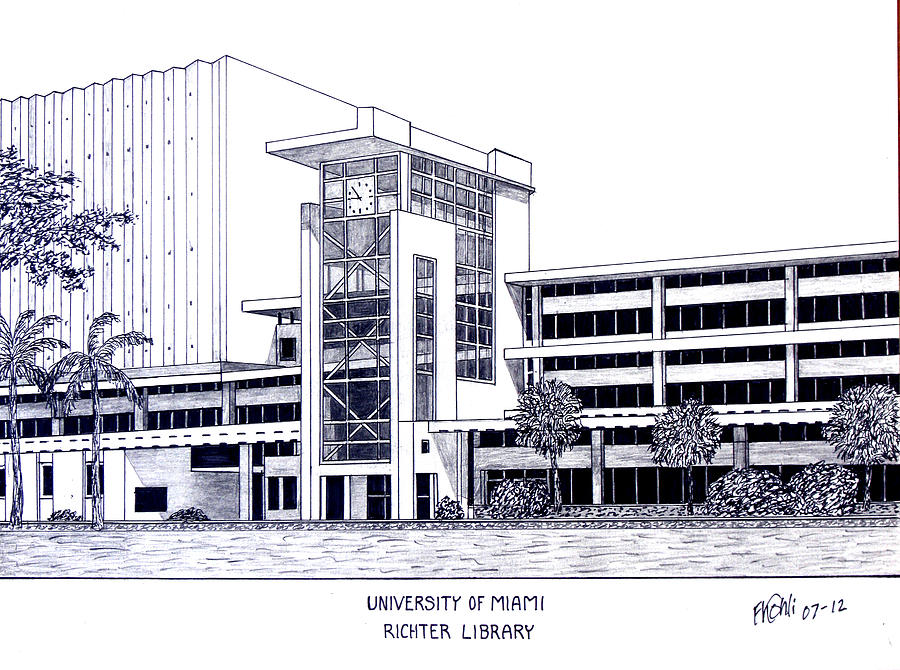 University of Miami Drawing by Frederic Kohli