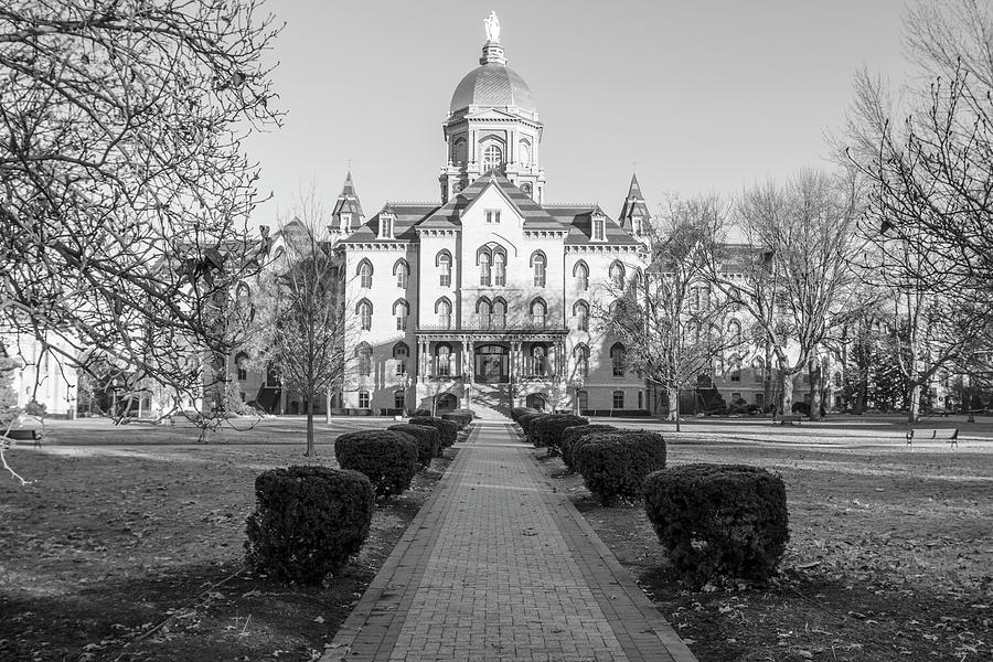University of Notre Dame Dome with Pathway  Photograph by John McGraw