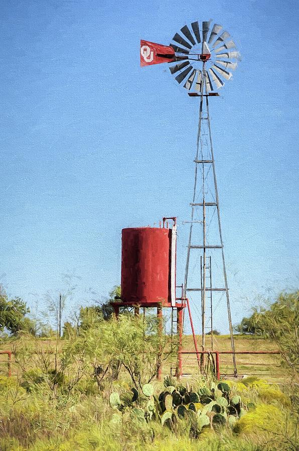 University Of Oklahoma Digital Art - University of Oklahoma Windmill by JC Findley
