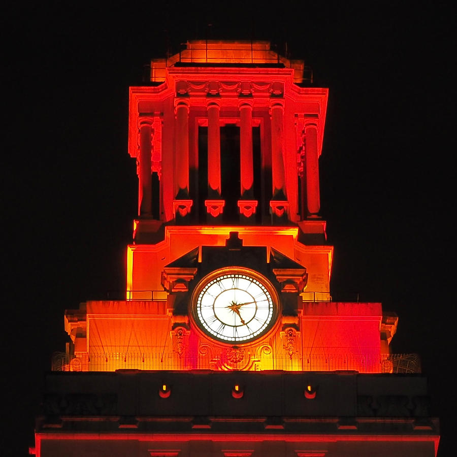 University of Texas Tower Clock Photograph by Life Makes Art