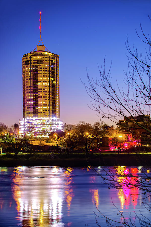 University Tower Reflections At Dawn - Tulsa Oklahoma Photograph