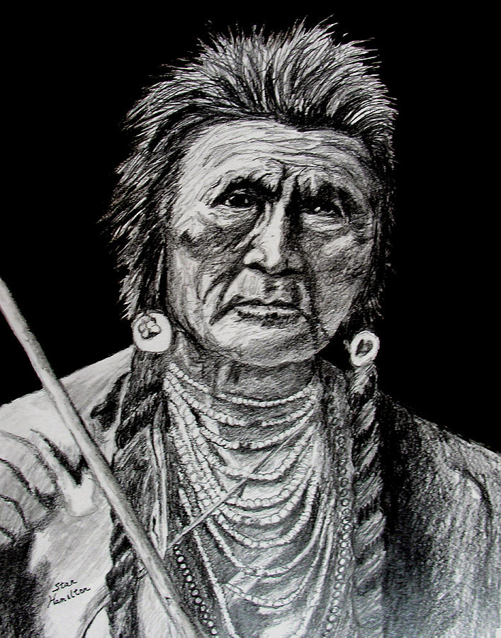 Indian Drawing - Unknown Indian by Stan Hamilton