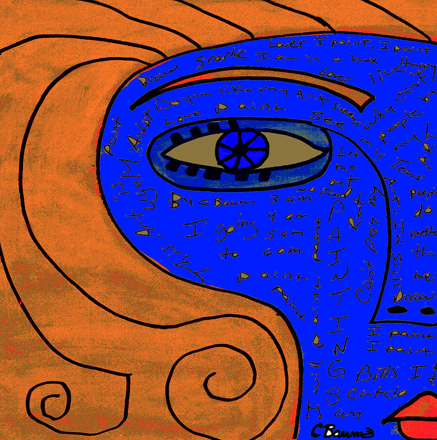 Woman Painting - Unknown Words By Artist by C Baum Woman Painting - Unknown Words By Artist by C Baum
