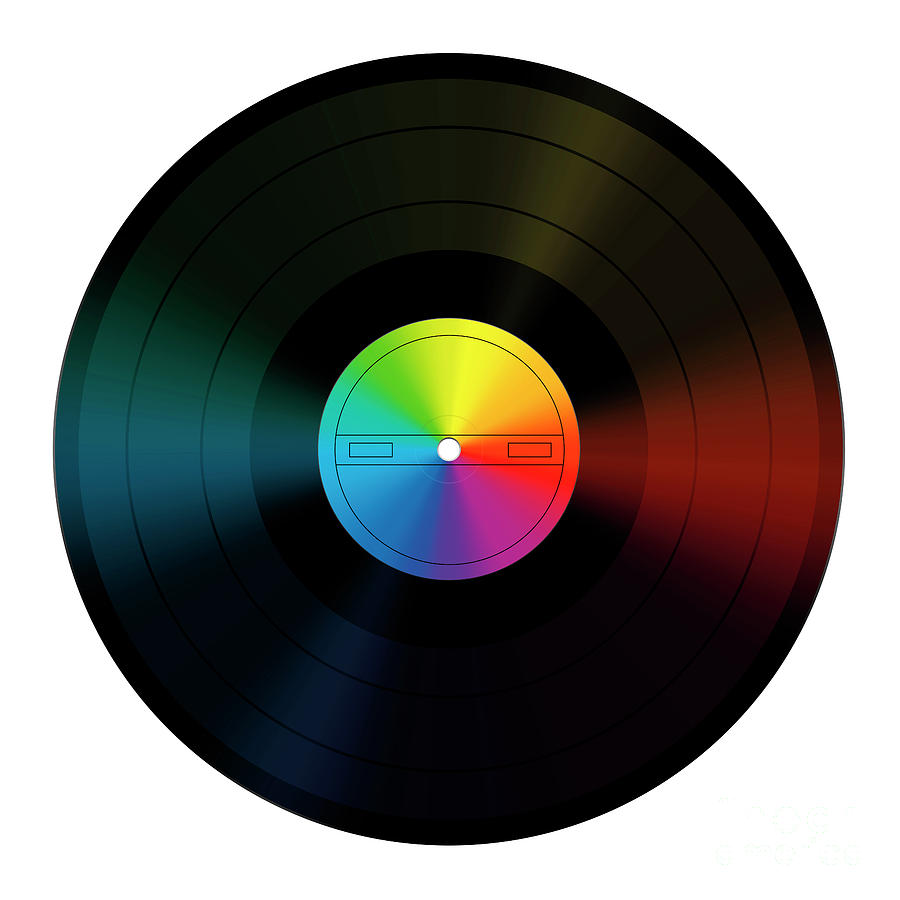 Unlabeled Record Rainbow Colors Vinyl Digital Art by Peter Hermes