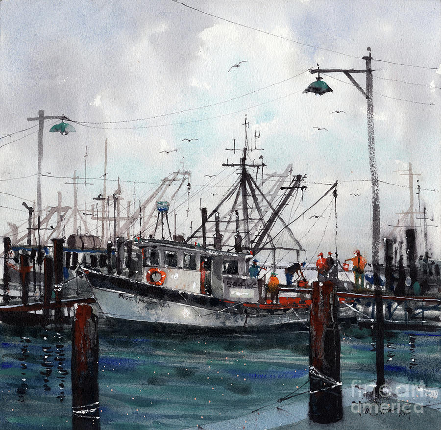 Unloading the Catch Painting by Tim Oliver