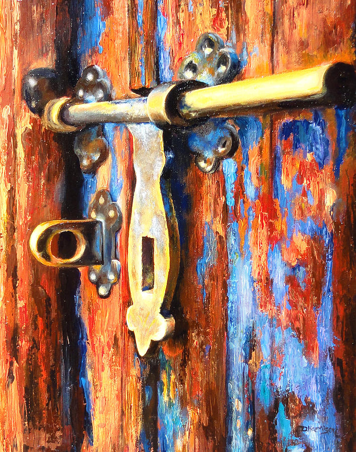 Old Door Painting - Unlocked by Denise H Cooperman Old Door Painting - Unlocked by Denise H Cooperman