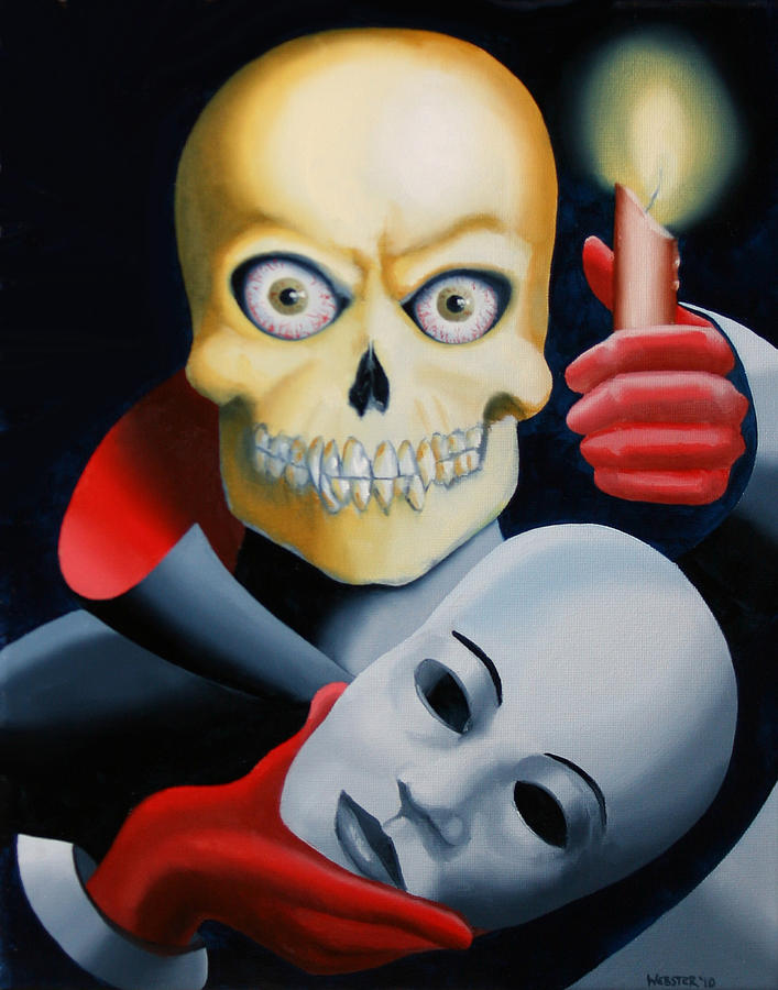 Unmasked - Skull Oil Painting Painting by Mark Webster