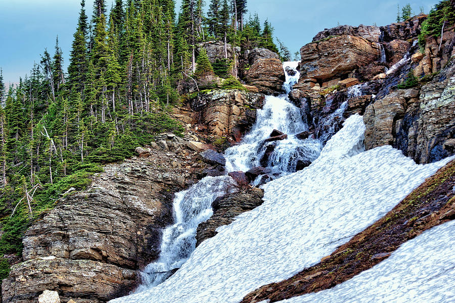 Glacier National Park Photograph - Unnamed Waterfall by John Trommer