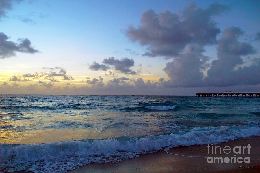 Juno Beach Pier Florida Sunrise Seascape C9 Photograph by Ricardos Creations