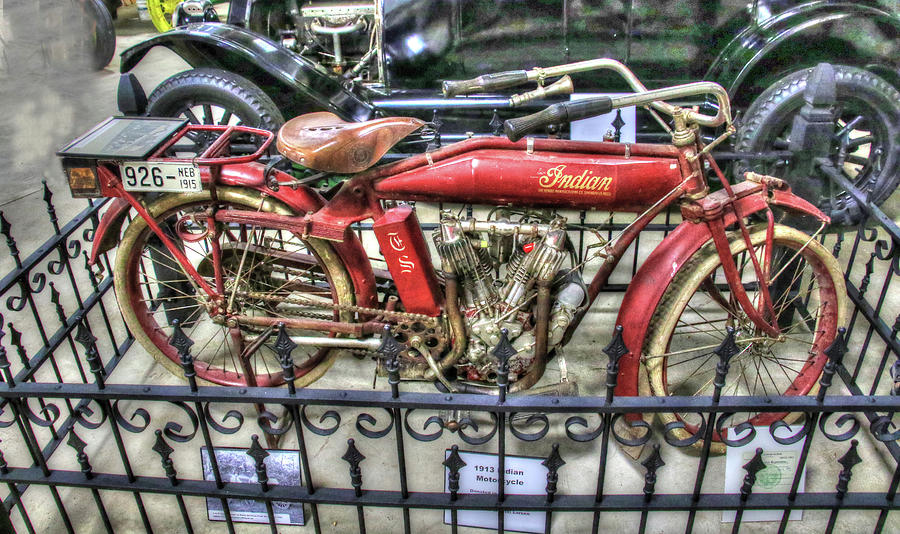 Unrestored 1913 Indian Motorcycle Photograph by J Laughlin