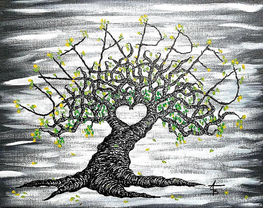 Untapped Love Tree Drawing by Aaron Bombalicki