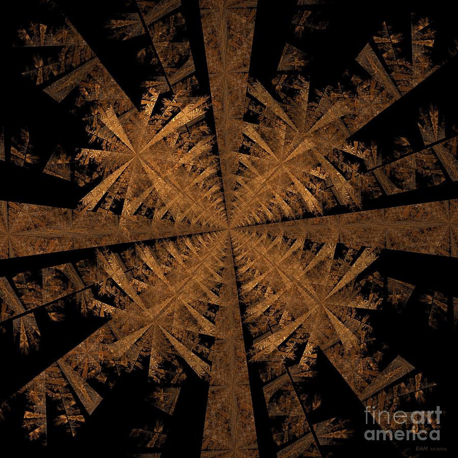 Abstract Digital Art - This Moment / gold by Elizabeth McTaggart