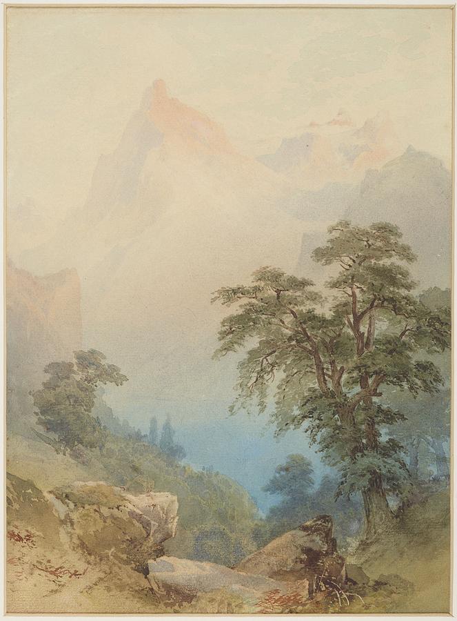 Untitled A view of the Alps, circa 1884, by Nicholas Chevalier Painting by Celestial Images