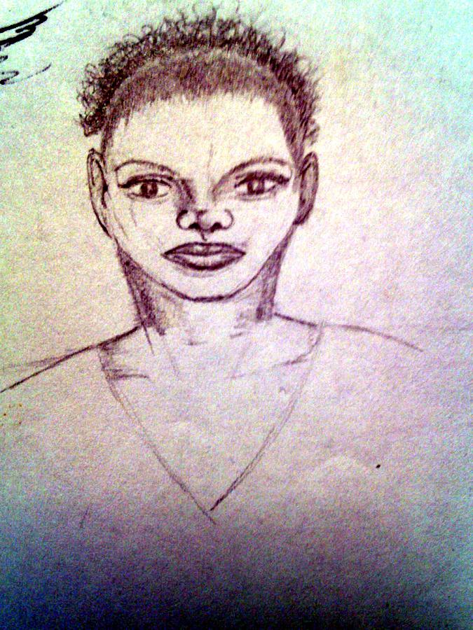 Untitled Black Woman  #1 Drawing by Donald C-Note Hooker