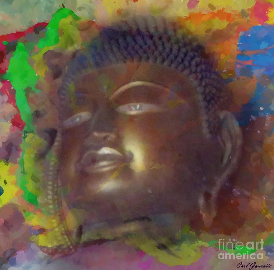 Untitled  Buddha Painting by Carl Gouveia