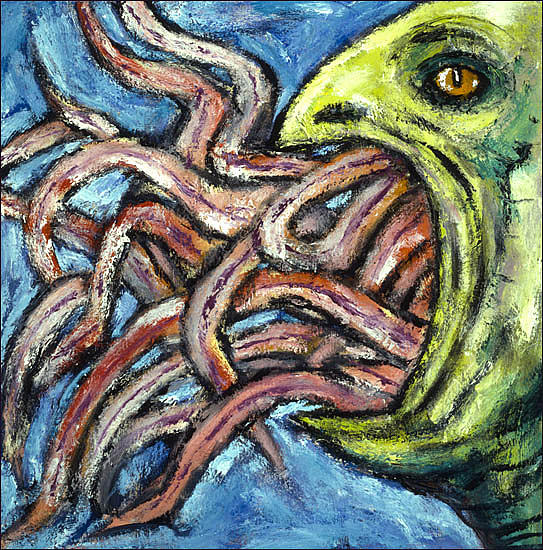 Fish Painting - Untitled by Clive Barker