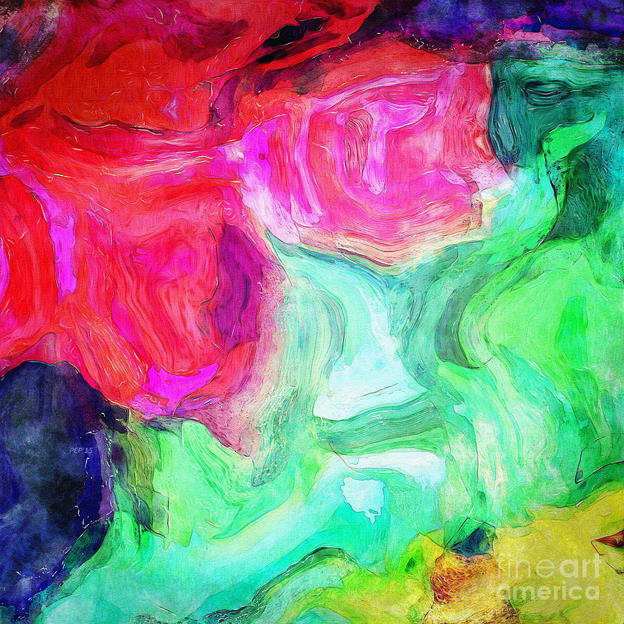 Untitled Colorful Abstract Digital Art by Phil Perkins