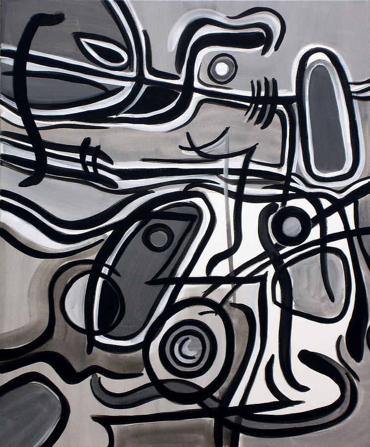 Untitled Gray Painting by Lynda Lehmann