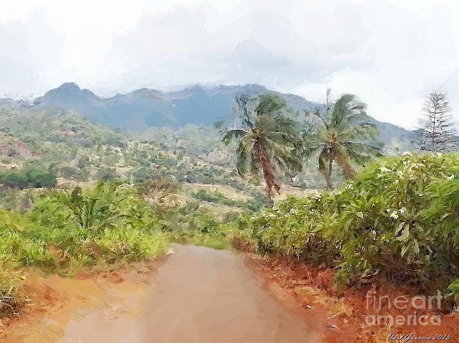 untitled  Hawaii painted Digital Art by Carl Gouveia