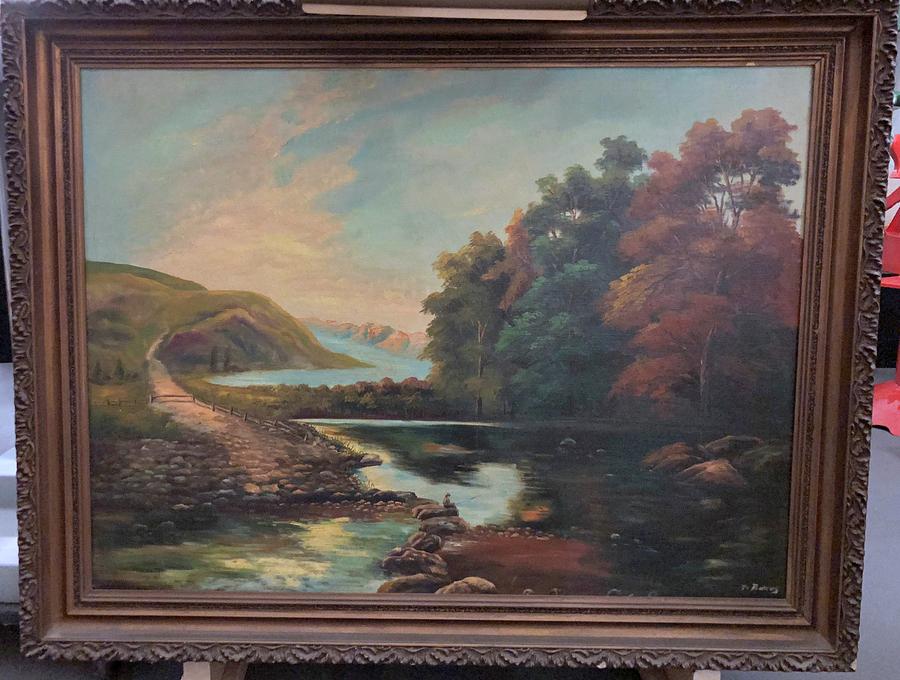 Untitled Landscape Painting by T Pedley